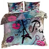 Pościel 3D bawełna satyna 160x200cm DZIEWCZĘCY PARYŻ