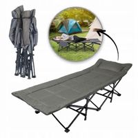 Łóżko turystyczne, polowe, kanadyjka 187 x 68cm składane z kieszonką AR05SZ