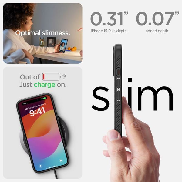 SPIGEN LIQUID AIR IPHONE 15 PLUS MATTE BLACK zdjęcie 14