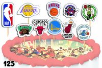 TOPPERY NA TORT OZDOBNE DEKORACJA ZESTAW - DRUŻYNY KOSZYKARSKIE 10szt.