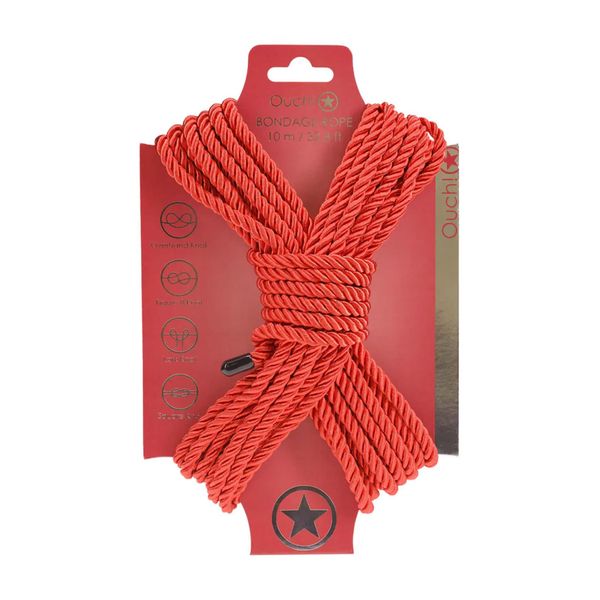 Polyester Bondage Rope - 32.8 Ft / 10 M - Red zdjęcie 1