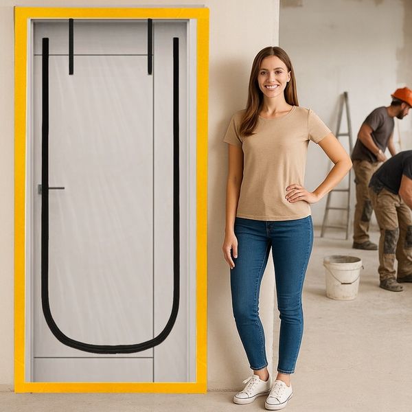 KURTYNA PRZECIWPYŁOWA Drzwi Remontowe Budowlane Z ZAMKIEM BŁYSKAWICZNYM zdjęcie 7