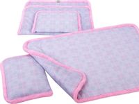 Pościel BOBO do wózka kołyski jersey dzianina KRATA Z RÓŻEM