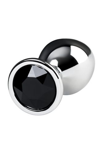 silver anal plug toyfa metal with black round shaped gem na Arena.pl