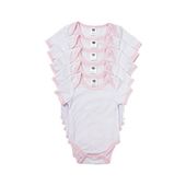 Body dziecięce z krótkim rękawem do sublimacji - różowa lamówka XL