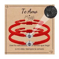 Bransoletki dla par Kocham Cię w 100 językach czerwone sznurkowe 2 szt