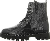 Högl Botki damskie - Lakierowane sznurowane - rozmiar 36 - Czarne skórzane