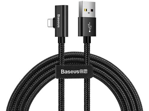 Baseus kabel kątowy Entertaining audio 2A 1M Lightning - USB czarny na Arena.pl