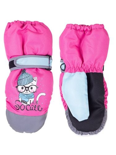 Rękawiczki narciarskie dziewczęce jednopalczaste z kotkiem 14 YOCLUB na Arena.pl