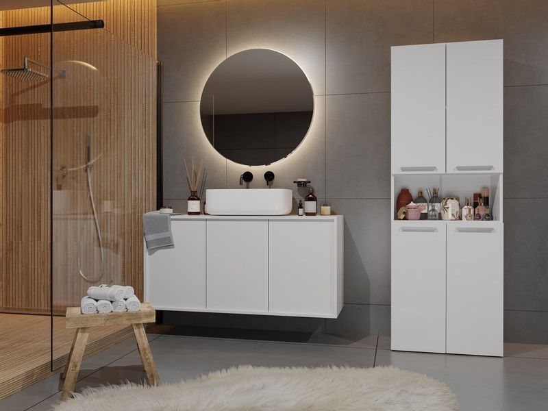 SZAFKA ŁAZIENKOWA NEL DK 1K 60CM - BIEL MAT zdjęcie 7