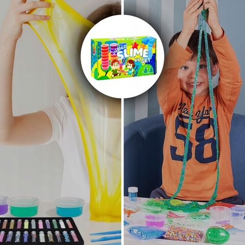 SLIME WIELKI ZESTAW DO ROBIENIA GLUTÓW 128W1 IDEALNY PRZENT DLA DZIECI XXL na Arena.pl