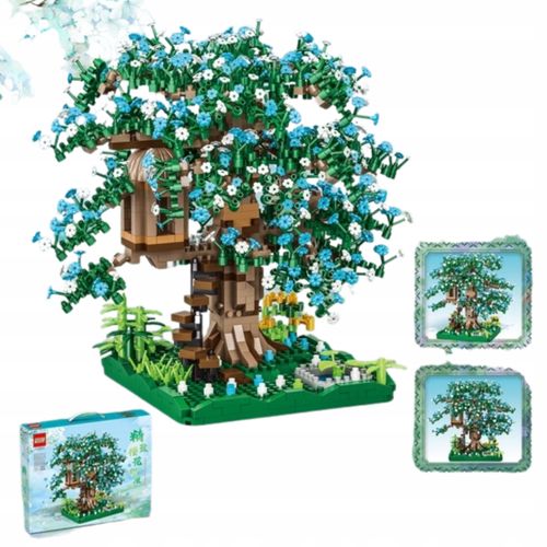 Klocki bonsai MINI domek na drzewie niebieskie 2000 elementów dla dzieci na Arena.pl