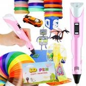 DŁUGOPIS 3D DRUKARKA 3D DLA DZIECI RÓŻOWY + WKŁAD 310m + MATA + SZABLONY