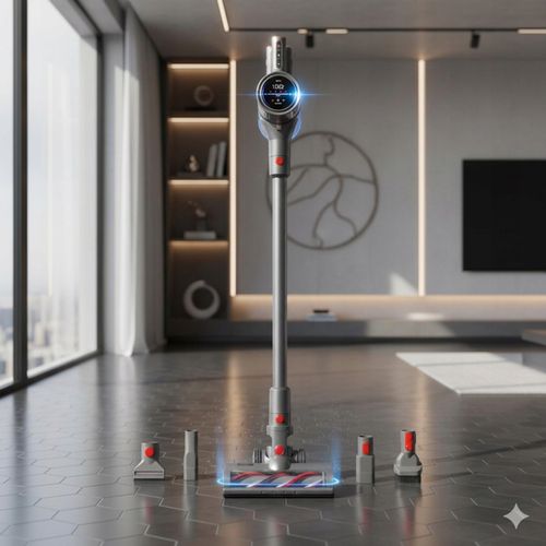 ODKURZACZ PIONOWY BEZPRZEWODOWY 31 kPa 400W HEPA Elektroszczotka LED na Arena.pl