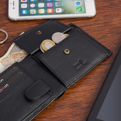 skórzany portfel męski z zabezpieczeniem rfid czarny na Arena.pl