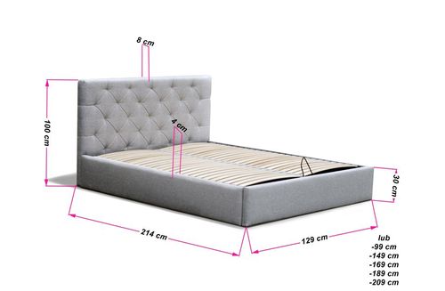 Beżowe łóżko tapicerowane SARA / R21 140x200 cm na Arena.pl