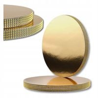 Podkład pod tort STYRODUR ZŁOTY 30 cm CEKINOWY BOK Gruby CakeDecor CEKINY