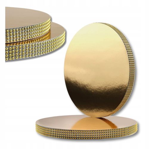 Podkład pod tort STYRODUR ZŁOTY 30 cm CEKINOWY BOK Gruby CakeDecor na Arena.pl