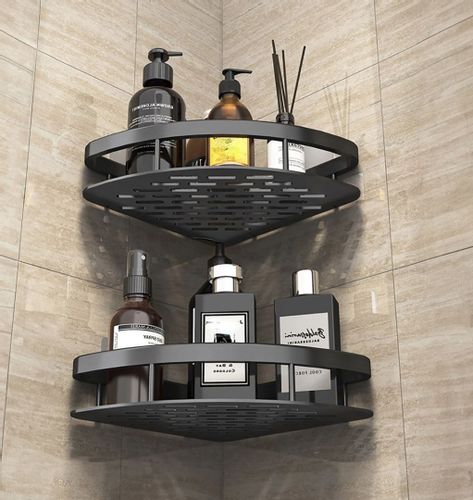 Półka narożna LUSAKA czarna do łazienki na Arena.pl