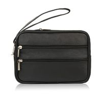 saszetka męska skórzana do ręki kompaktowa klasyczna czarna abruzzo abr-40