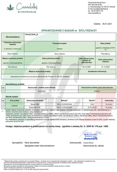 Susz konopny CBD | Mobidick | HOLENDER | 1g zdjęcie 5