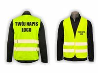 KAMIZELKA ODBLASKOWA Z NADRUKIEM LOGO REKLAMA TEL