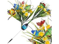 Lampa solarna ogrodowa lampka kwitnąca łąka kwiaty do ogrodu żółta łąka