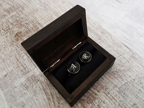 Spinki do Mankietów z Inicjałami Literami Inicjały do Ślubu Ślub Ślubne na Arena.pl