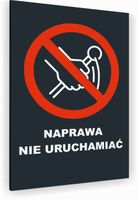 Tabliczka znak informacyjny 20x15 Antracyt NIE URUCHAMIAĆ Aluminiowa