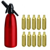 SYFON SATURATOR DO WODY SODOWEJ SODASIPHON 1L CZERWONY + NABOJE CO2 10 SZT.