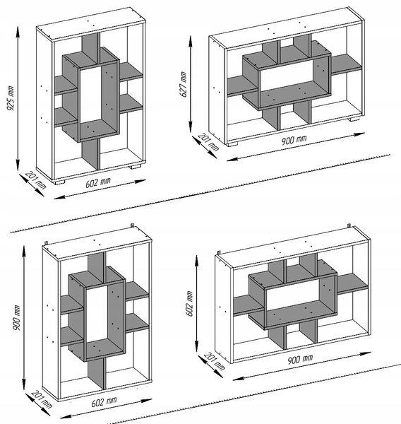 Regał 90x60x20 cm ścienny podłogowy biały wotan zdjęcie 9