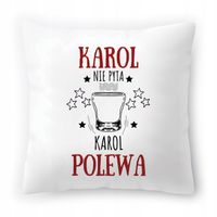 Poduszka Dla Karola Na Urodziny Ze Zdjęciem Na Prezent Biała 40X40 Cm