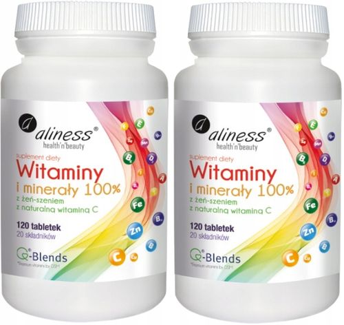 ALINESS Witaminy i minerały 100% KOMPLEKS MULTIWITAMINA 2x120 tabletek na Arena.pl