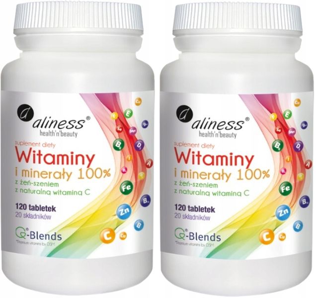 ALINESS Witaminy i minerały 100% KOMPLEKS MULTIWITAMINA 2x120 tabletek zdjęcie 1
