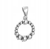 Srebrny wisiorek okrągły oksydowany gładki pr925