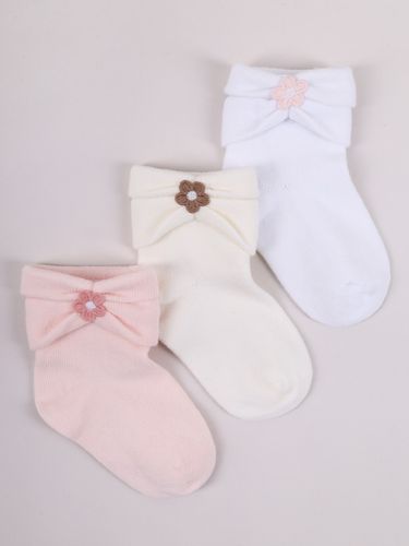 Skarpety niemowlęce bawełniane dziewczęce kwiatek 3PAK 6-12 miesięcy YOCLUB na Arena.pl