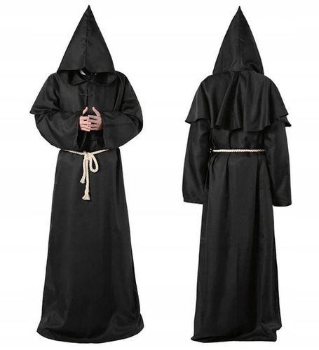 STRÓJ KOSTIUM PRZEBRANIE HABIT MNICH KSIĄDZ ZAKONNIK HALLOWEEN M/L 176/182 na Arena.pl