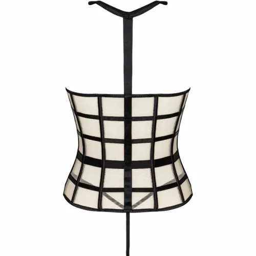 livco corsetti laura lc 20215 gorset z stringami l/xl czarny-beżowy na Arena.pl