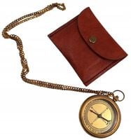 Kompas mosiężny na łańcuszku w skórzanym etui - CN215/2.5