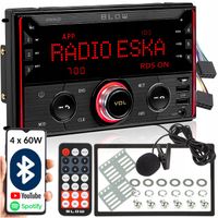 RADIO SAMOCHODOWE 2-DIN BLUETOOTH USB SD RDS LCD RGB MIKROFON PILOT ZESTAW