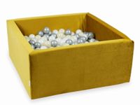 Suchy basen z piłeczkami 400 sztuk 90x90x40 Velvet zloty (jasnozłote, srebrne, perłowe)