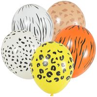 Balony lateksowe wzory safari, 28 cm 5 szt.