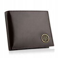 BETLEWSKI Portfel Męski Skórzany Elegancki Brązowy Klasyczny Na Prezent