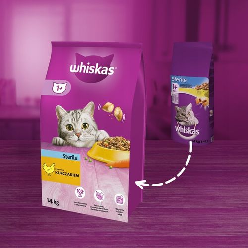 WHISKAS Sterile sucha karma dla kota po sterylizacji z kurczakiem 14 kg na Arena.pl