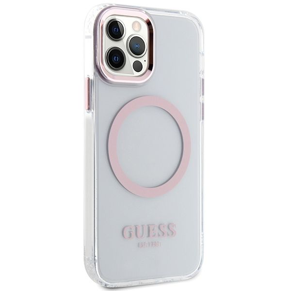 Etui Guess do iPhone 12, iPhone 12 Pro, Różowy, MagSafe zdjęcie 4