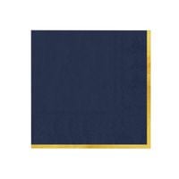 Serwetki papierowe granatowe ze złotym brzegiem Classic Gold, 10 szt.