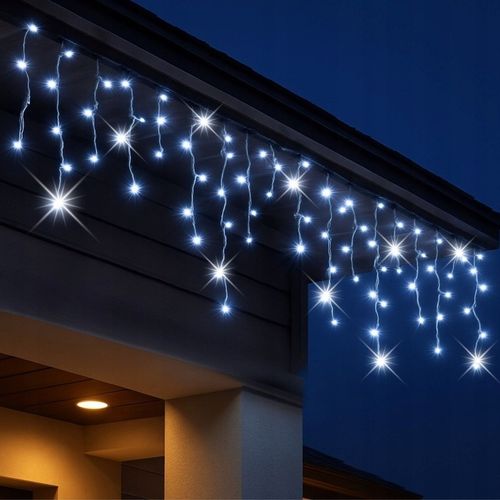 SOPLE 500 LED KURTYNA LAMPKI ZEWNĘTRZNE IP44 FLASH Białe ZIMNE 25M GRUBE na Arena.pl