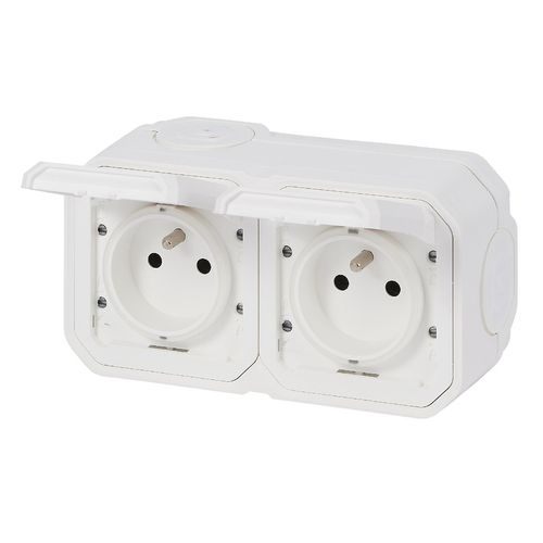 Nowe Plexo - Gniazdo 2x2P+Z poziome, komplet natynkowy 16A-250 V~- białe - Legrand 069778L na Arena.pl