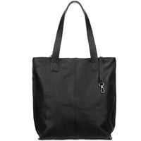 VERA PELLE torebka damska skórzana shopper z długimi rączkami V523 czarna