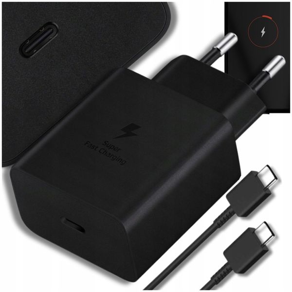 SZYBKA ŁADOWARKA SIECIOWA TELEFONU MOCNA 45W + KABEL USB-C 1M zdjęcie 1